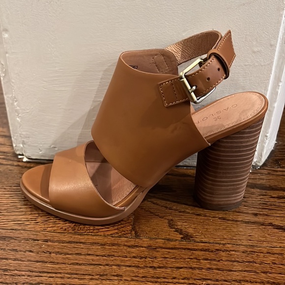 Caslon Cognac Leather Sandals Size 6.5 - Picture 2 of 6
